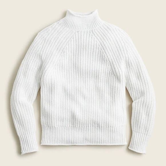 NWT J. Crew Relaxed rollneck™ knit cotton sweater in white XXS - Picture 11 of 11